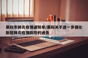 襄阳市肺炎疫情通知单/襄阳关于进一步强化新冠肺炎疫情防控的通告